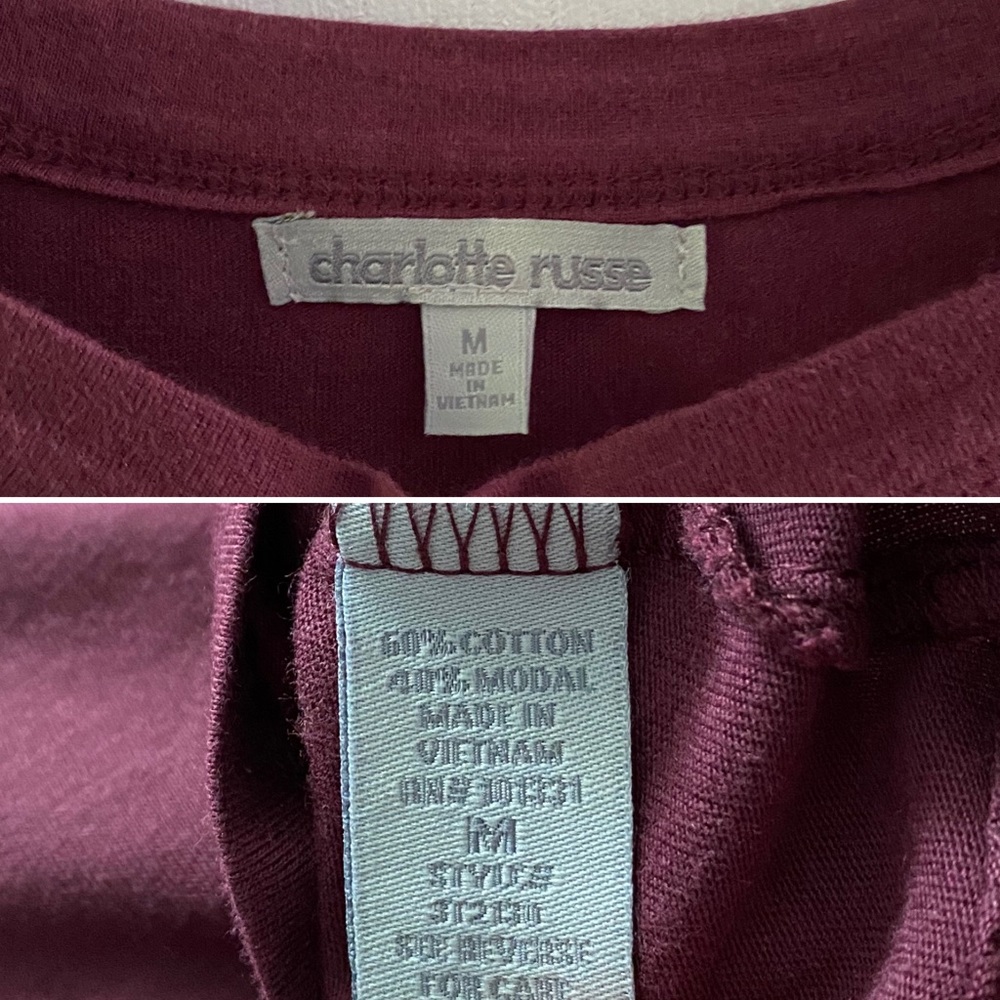 Charlotte Russe cropped cut-out tee, purple - Picture 5 of 5